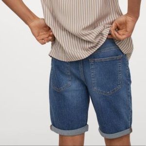 Mens Cuffed Denim Shorts 